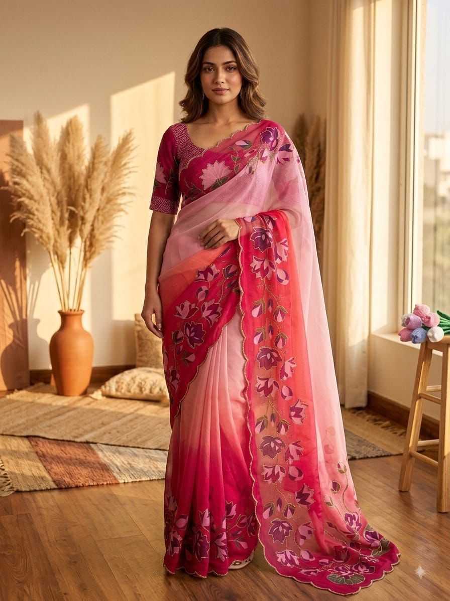 Georgette Printed Saree 4536