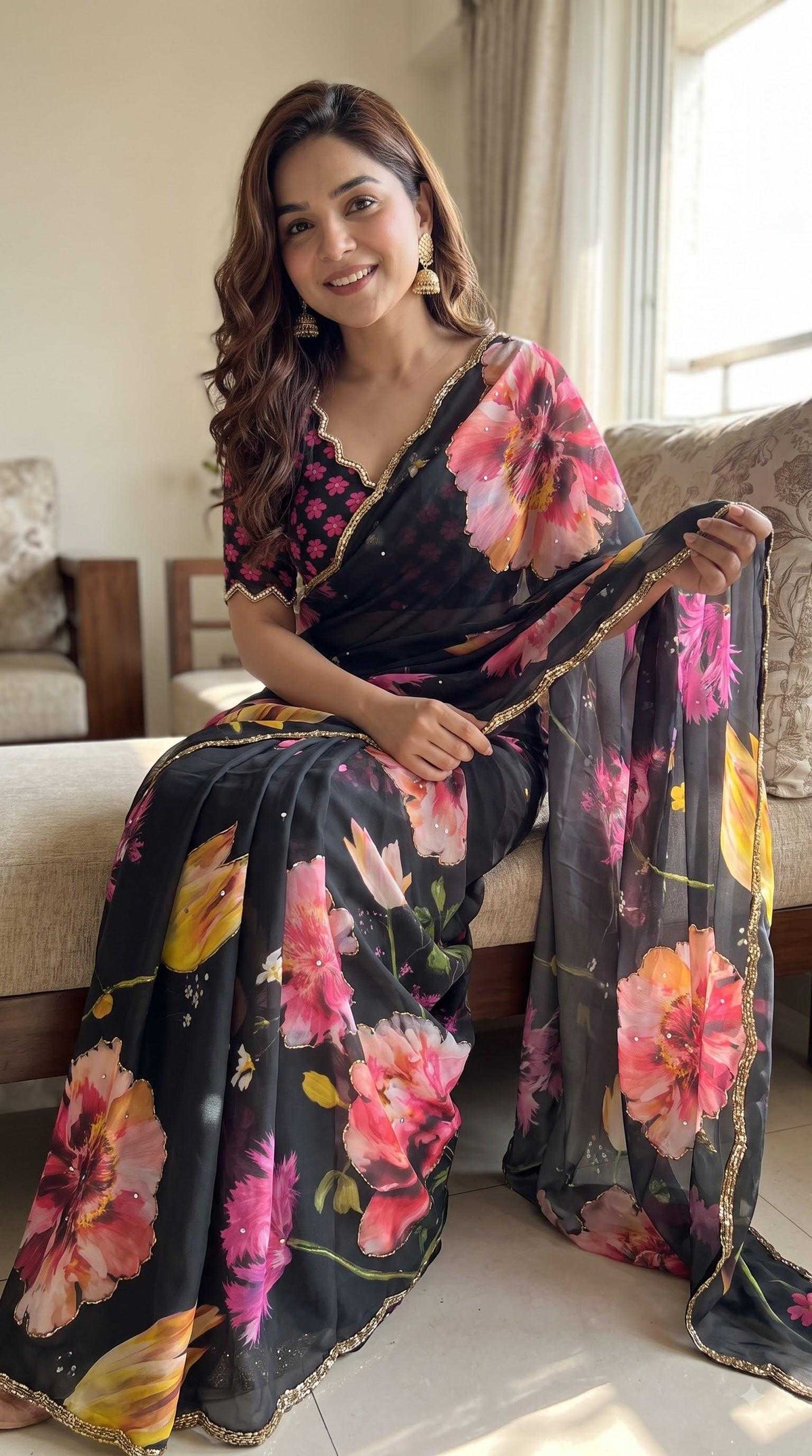 Georgette Designer Saree 4537