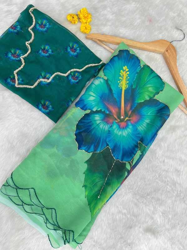 Georgette Fancy Saree in Violet