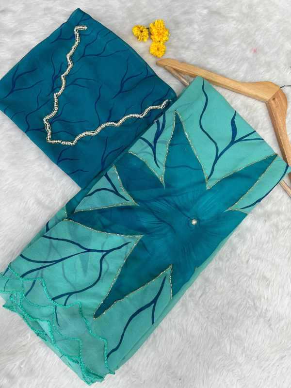 Georgette Fancy Saree in Violet