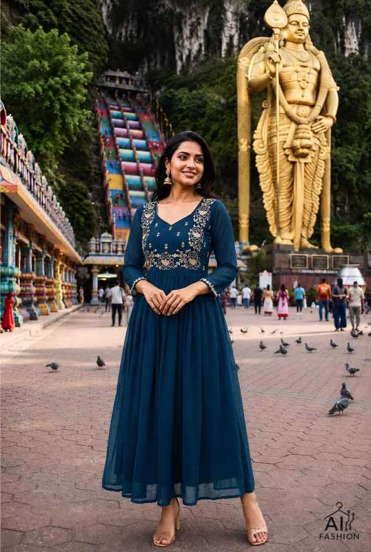 Georgette Embroidery Gown