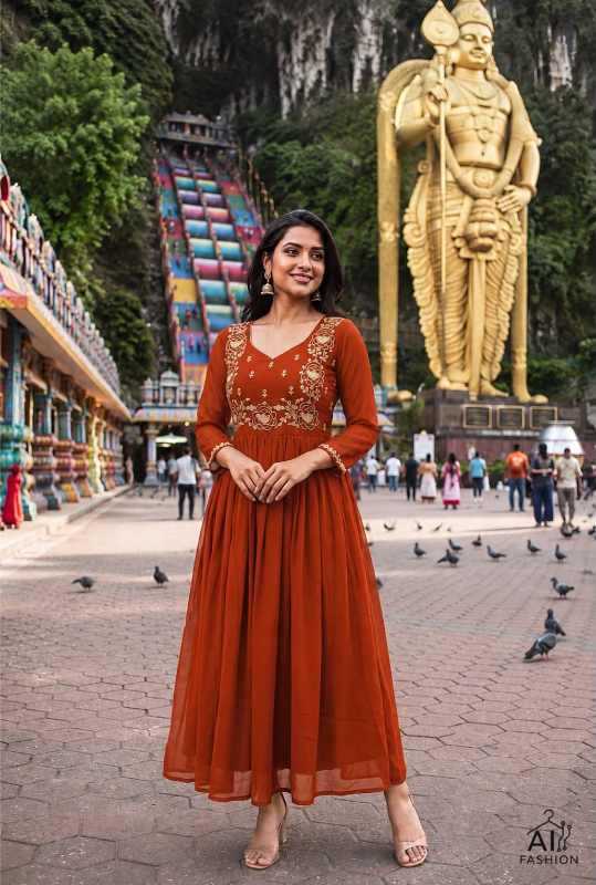 Georgette Embroidery Gown