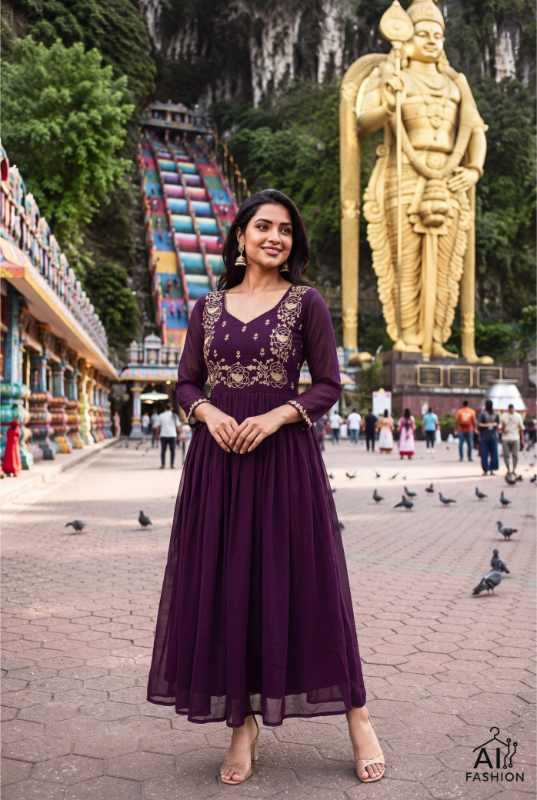 Georgette Embroidery Gown