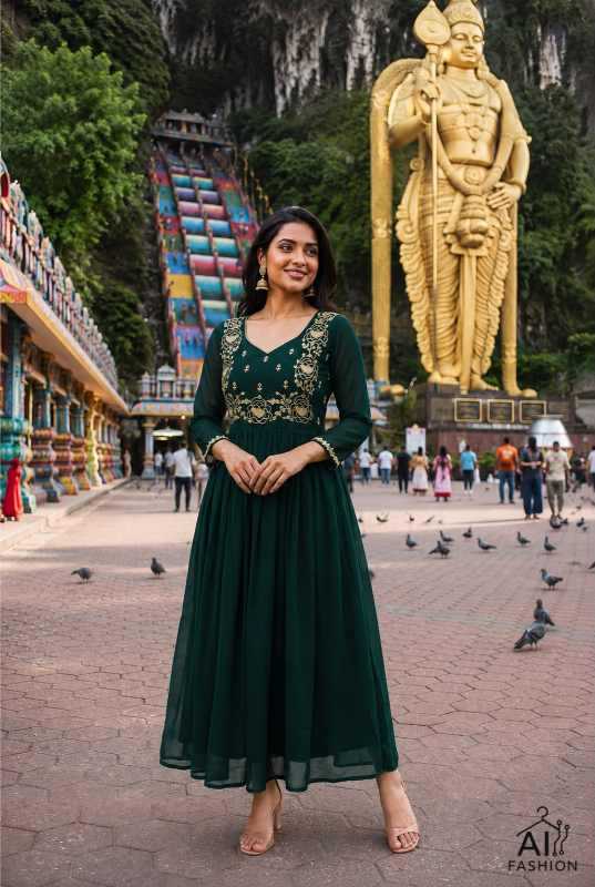 Georgette Embroidery Gown