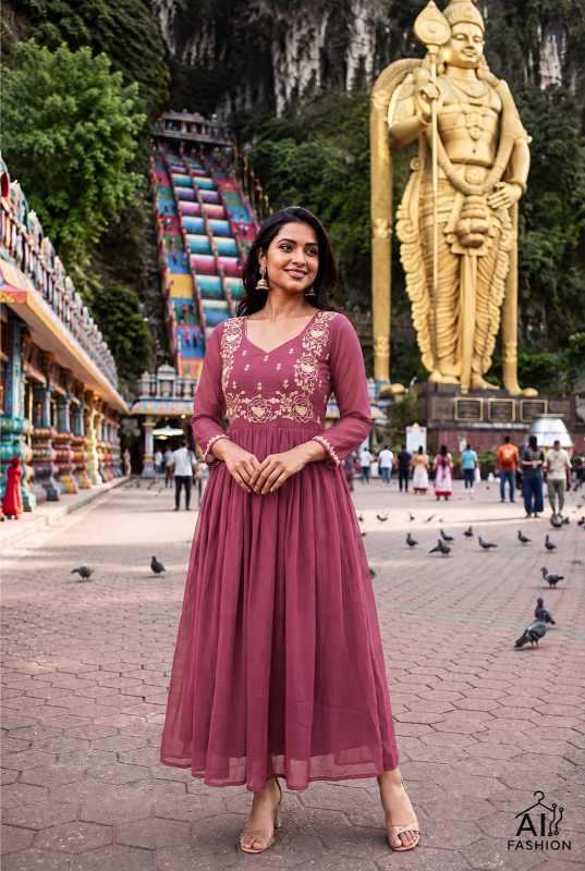 Georgette Embroidery Gown