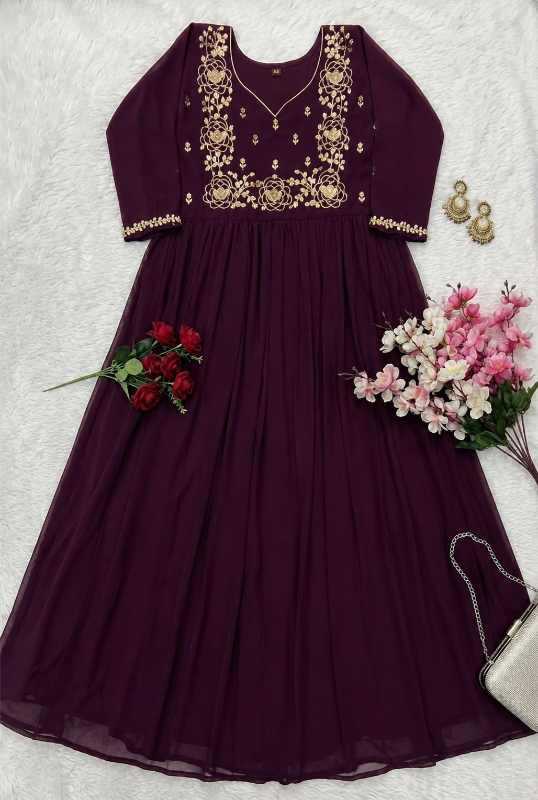 Georgette Embroidery Gown