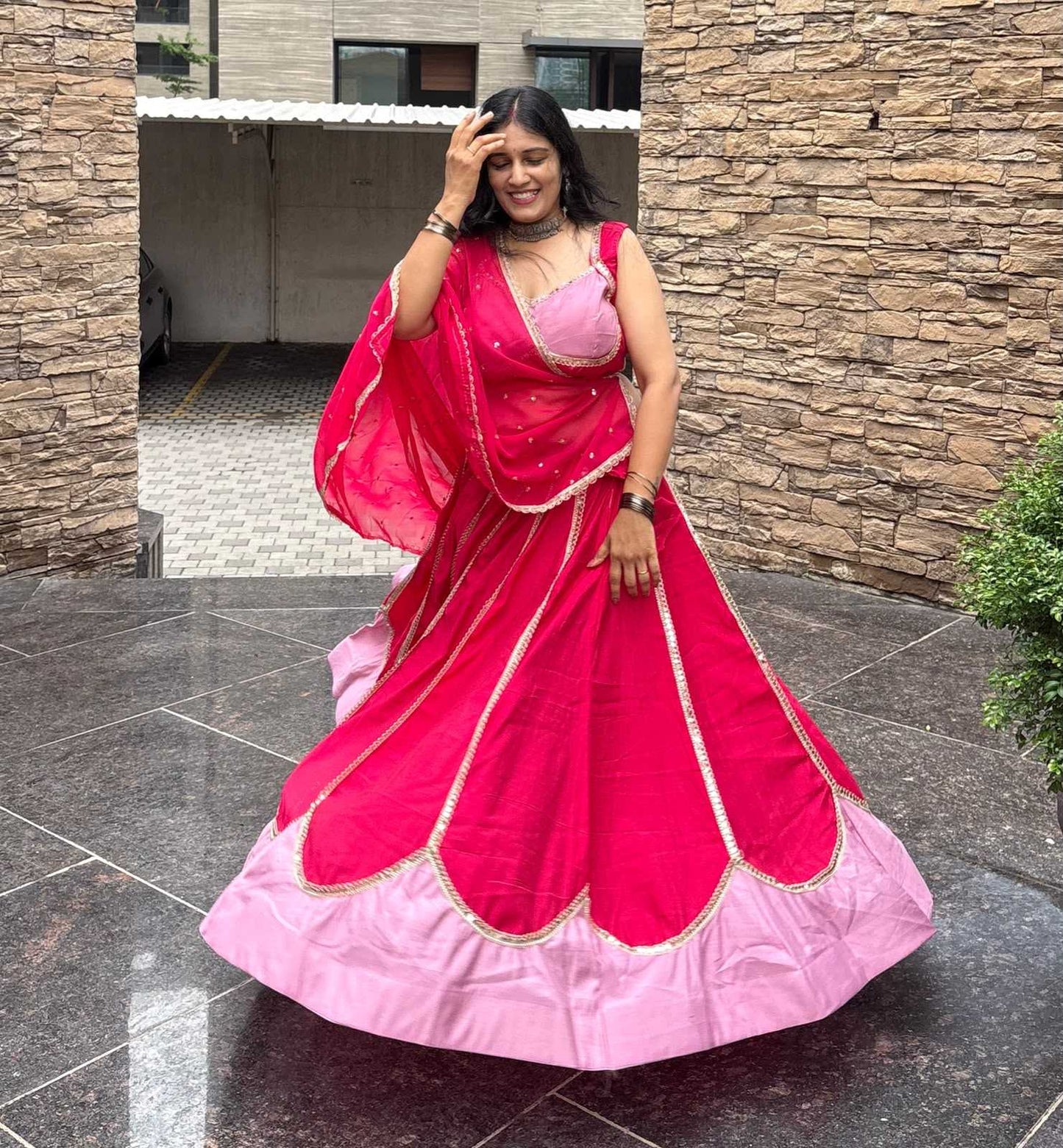 Heavy Roman Silk Wedding Lehenga