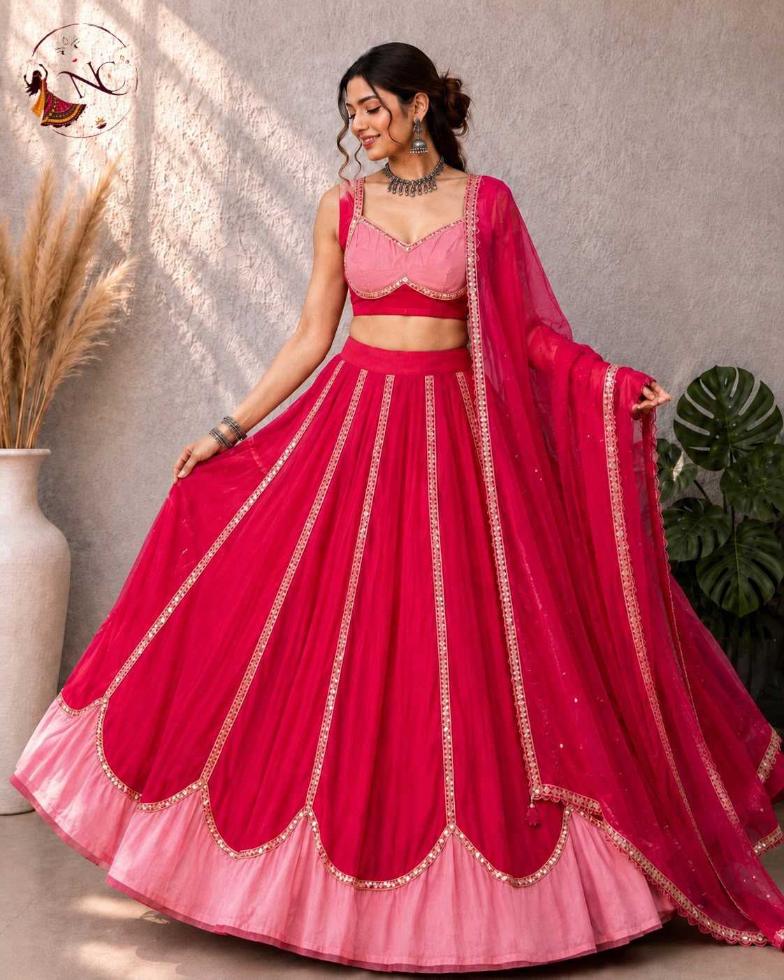 Heavy Roman Silk Wedding Lehenga