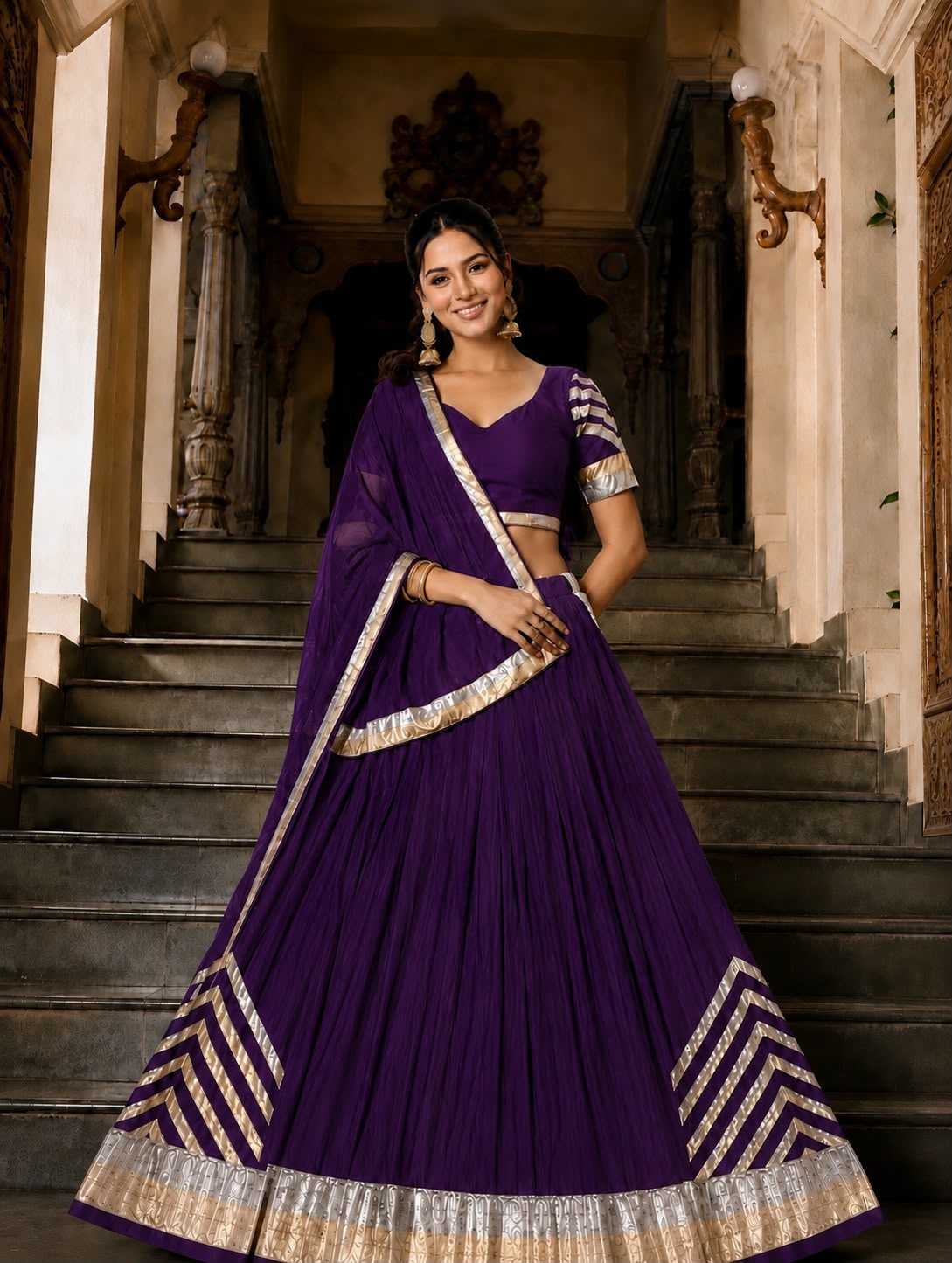 Raas Silk Cotton Designer Lehenga