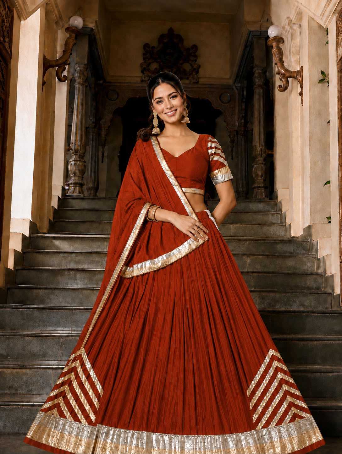 Raas Silk Cotton Designer Lehenga