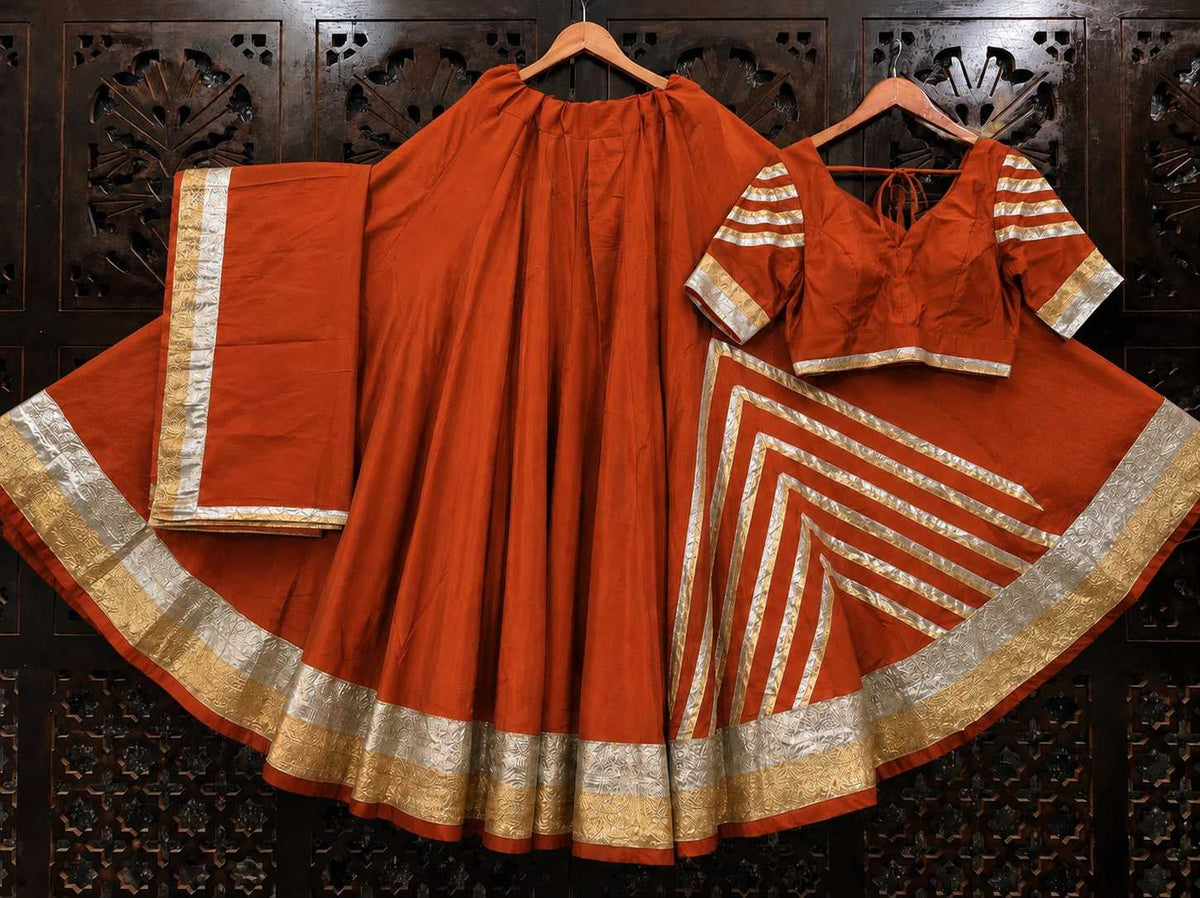 Raas Silk Cotton Designer Lehenga