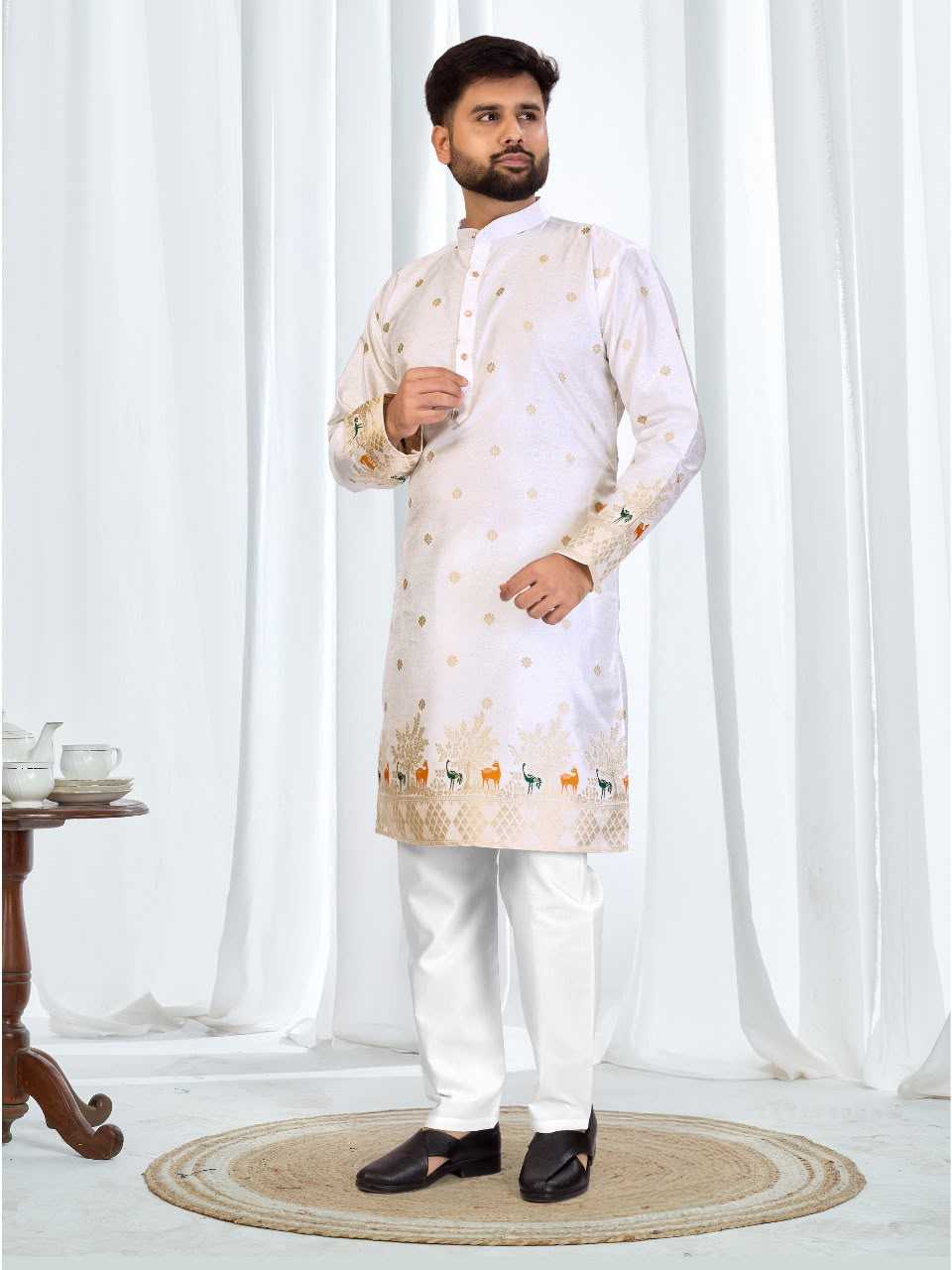 Jacquard Mens Kurta