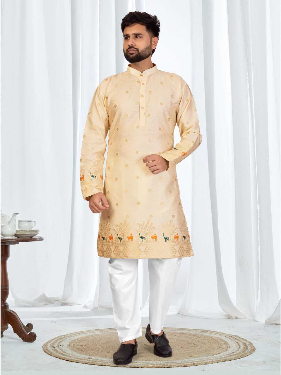 Jacquard Mens Kurta