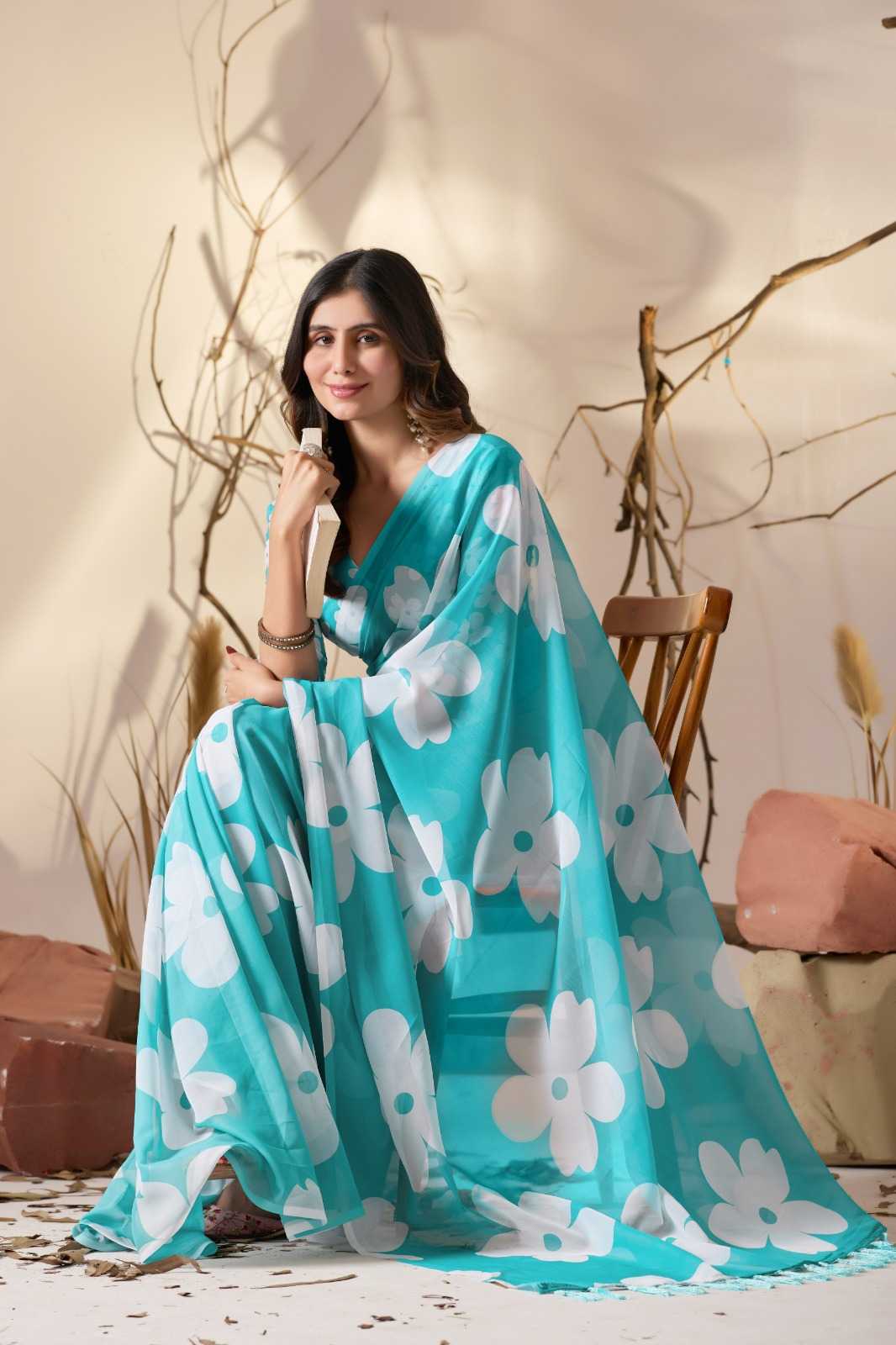 Poly Georgette Designer Saree