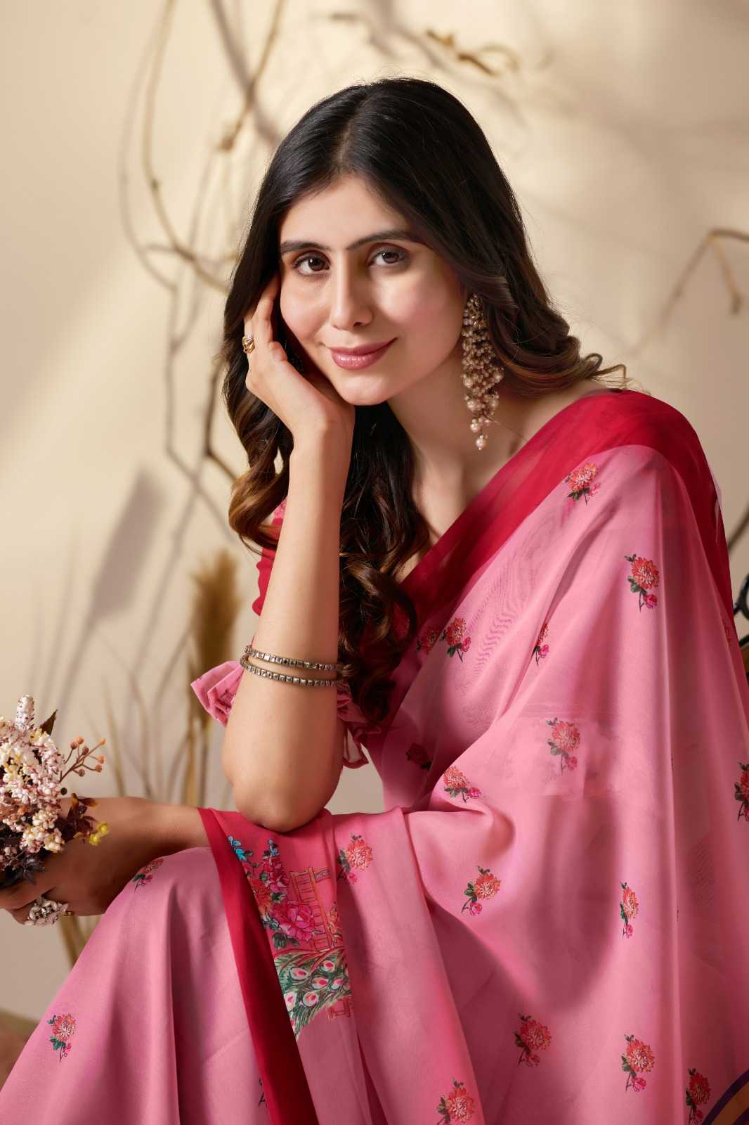 Georgette Printed Saree 1036