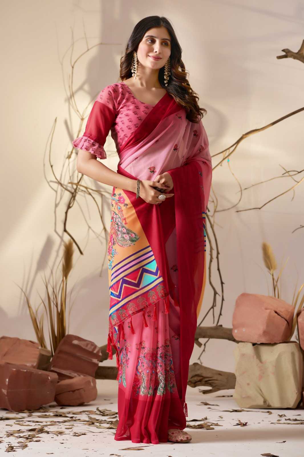 Georgette Printed Saree 1036