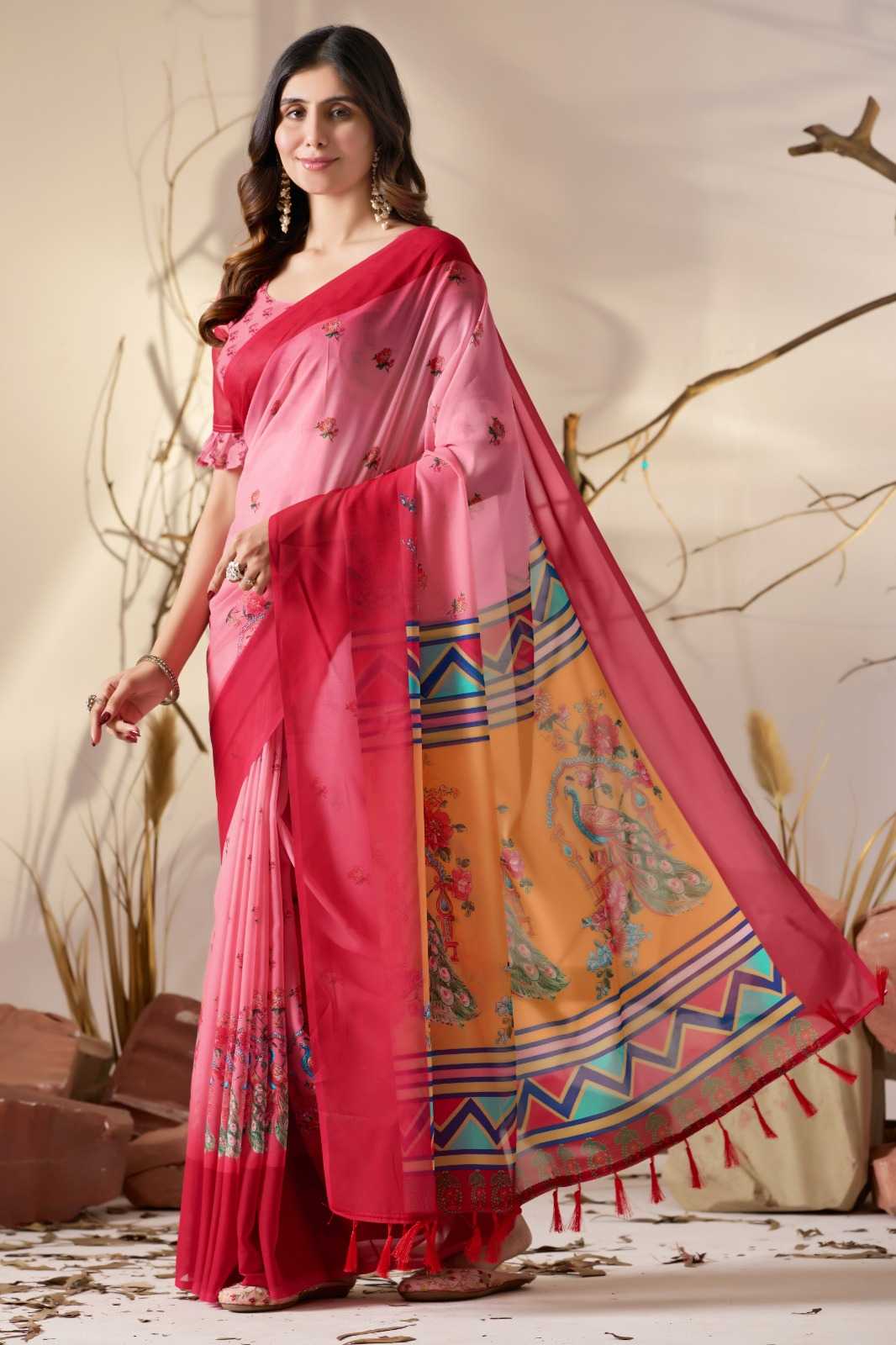 Georgette Printed Saree 1036