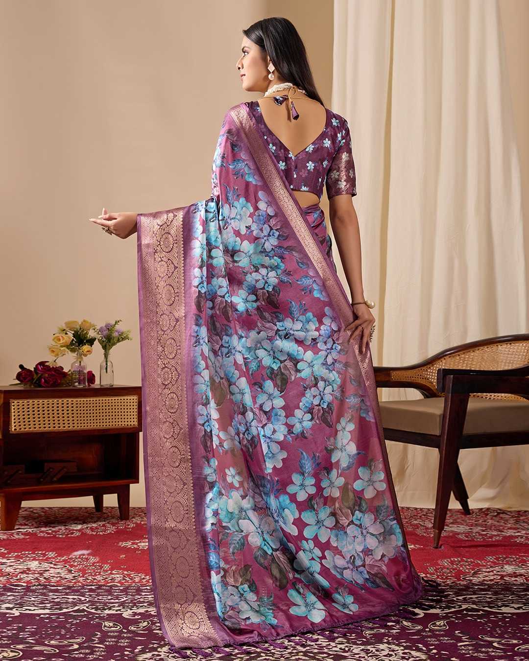 Lichi Silk Printed Saree 1043