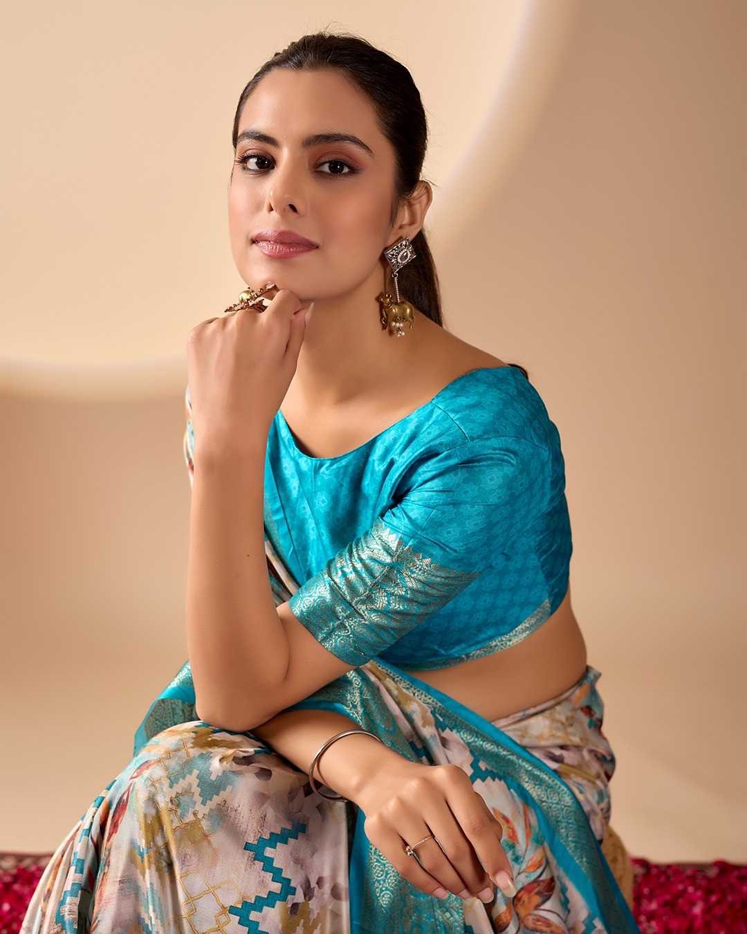 Lichi Silk Printed Saree 1044