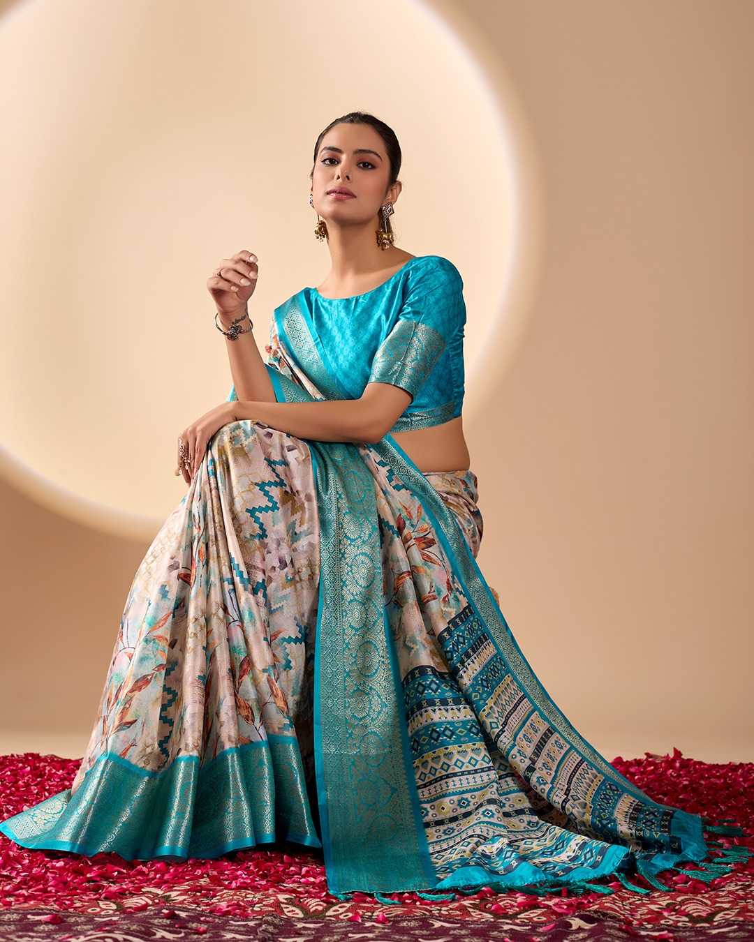 Lichi Silk Printed Saree 1044