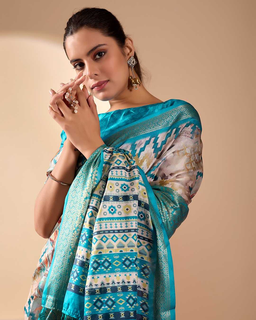 Lichi Silk Printed Saree 1044
