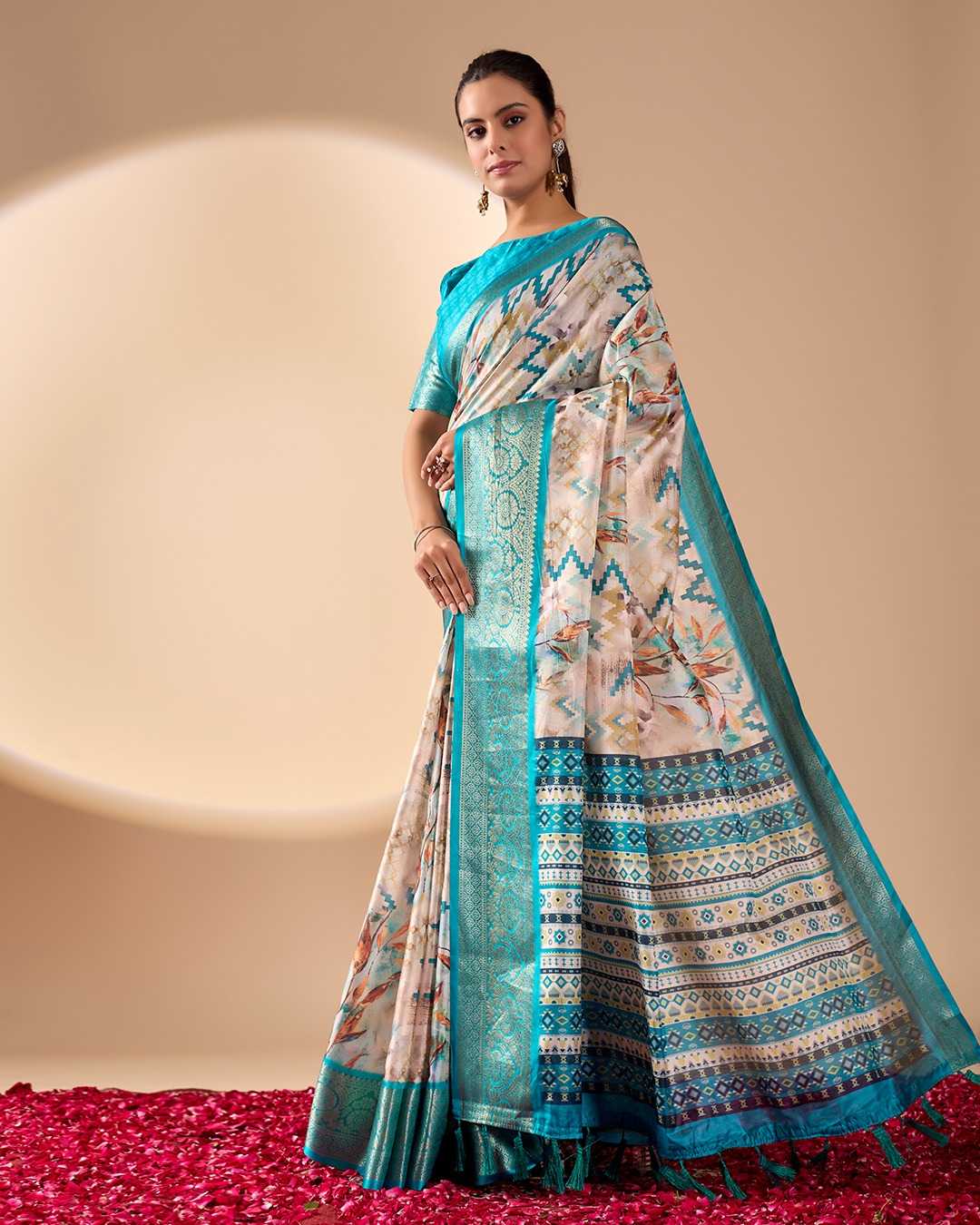 Lichi Silk Printed Saree 1044