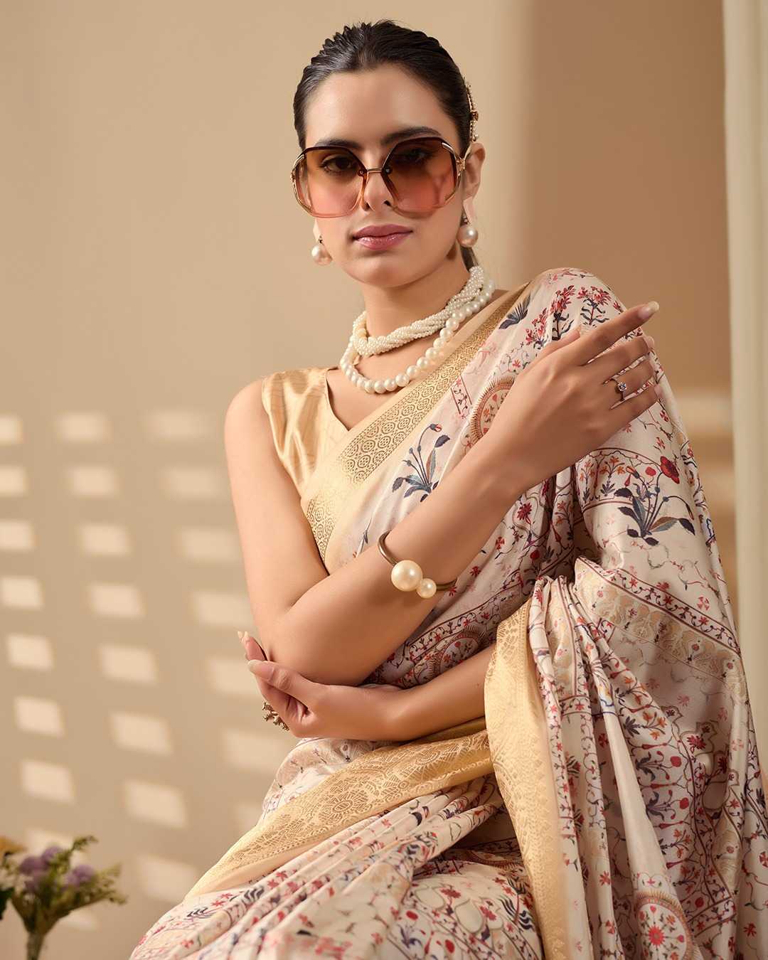Lichi Silk Printed Saree 1046
