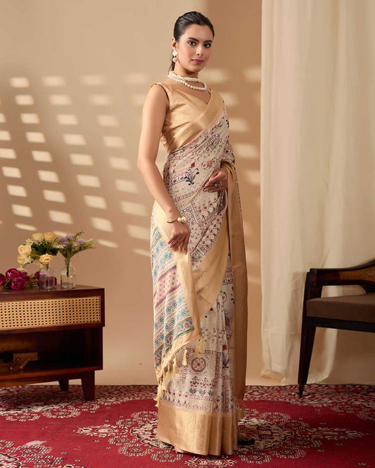 Lichi Silk Printed Saree 1046