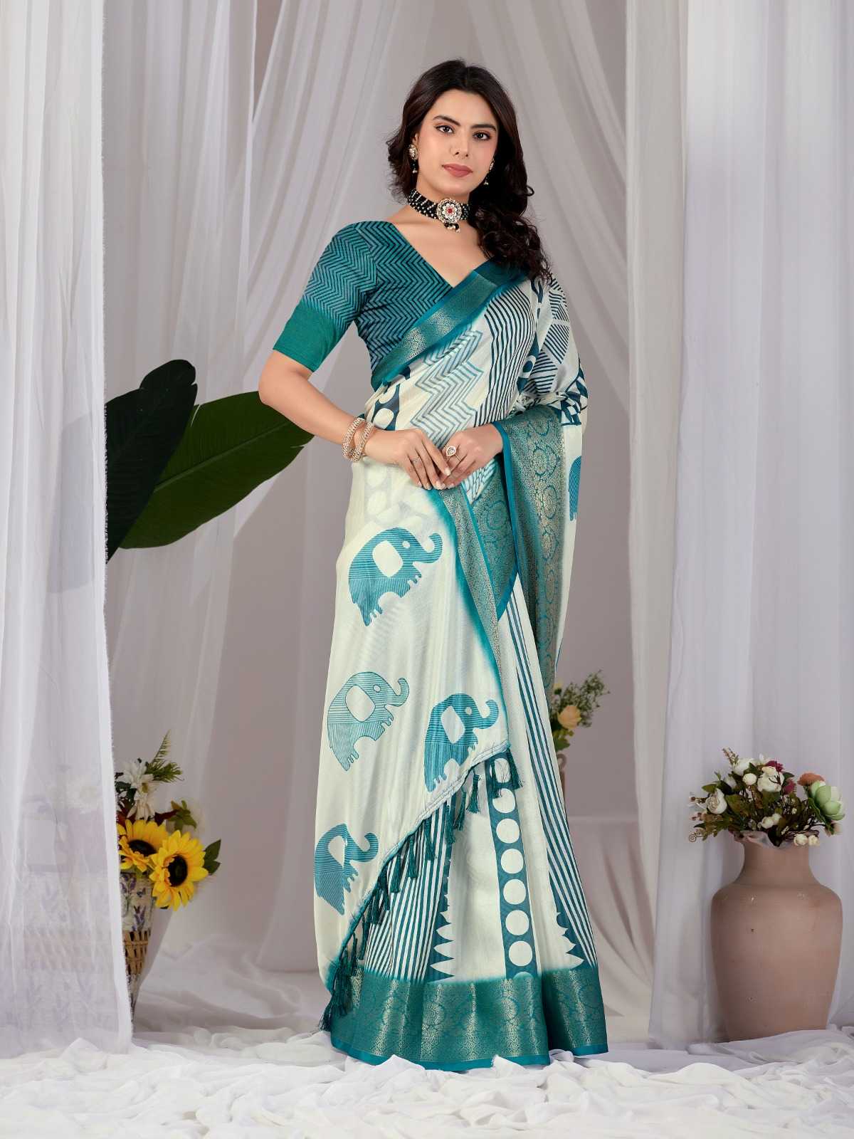 Lichi Silk Printed Saree