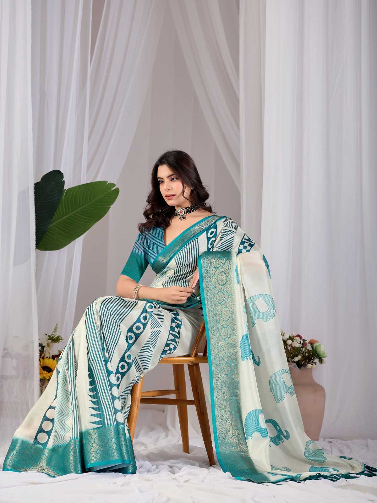Lichi Silk Printed Saree