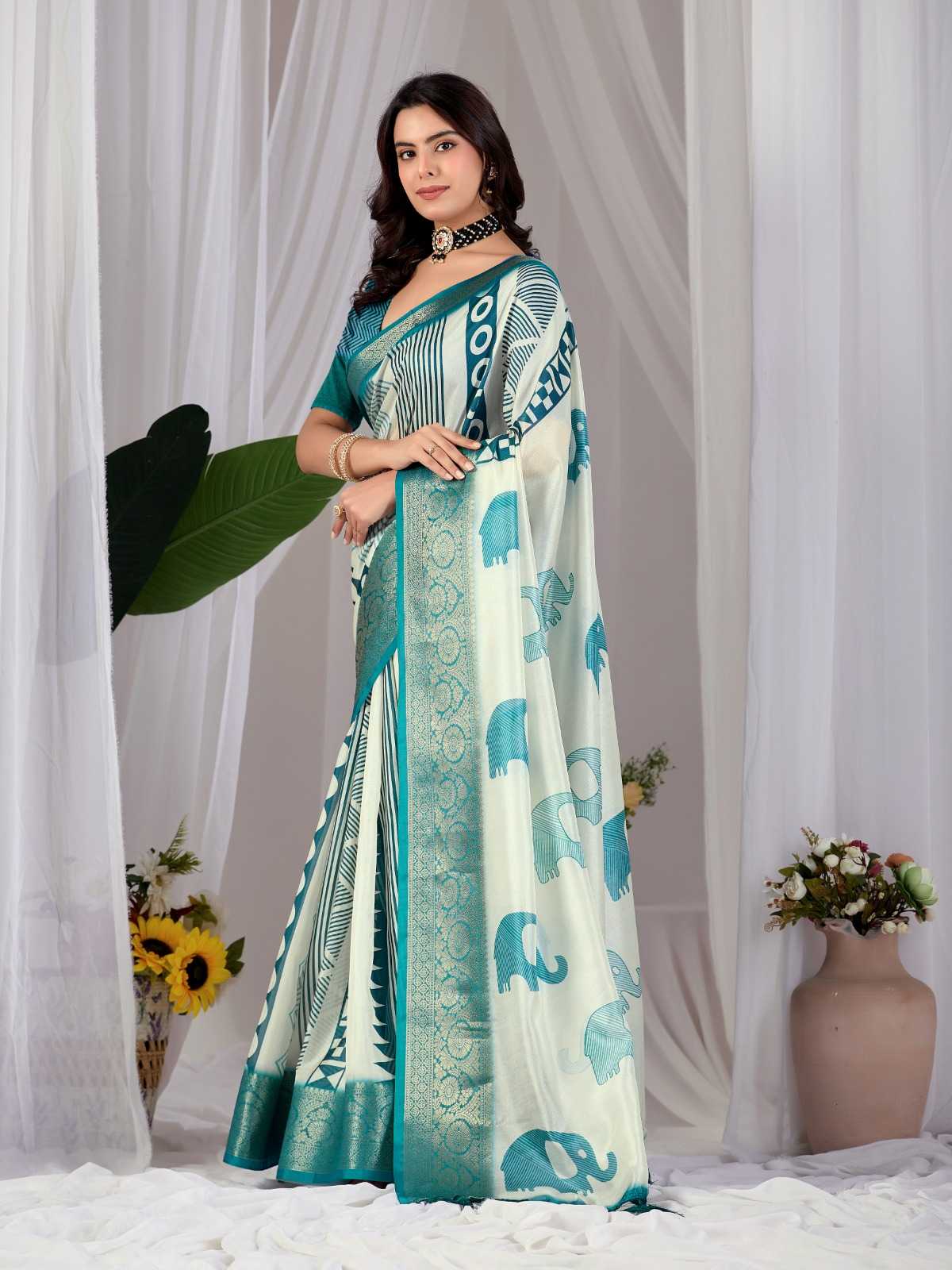 Lichi Silk Printed Saree
