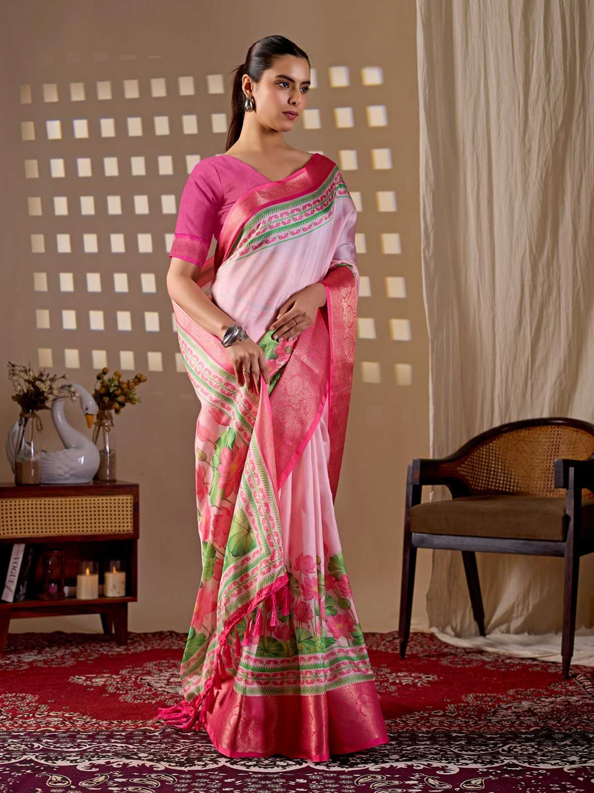 Lichi Silk Printed Saree