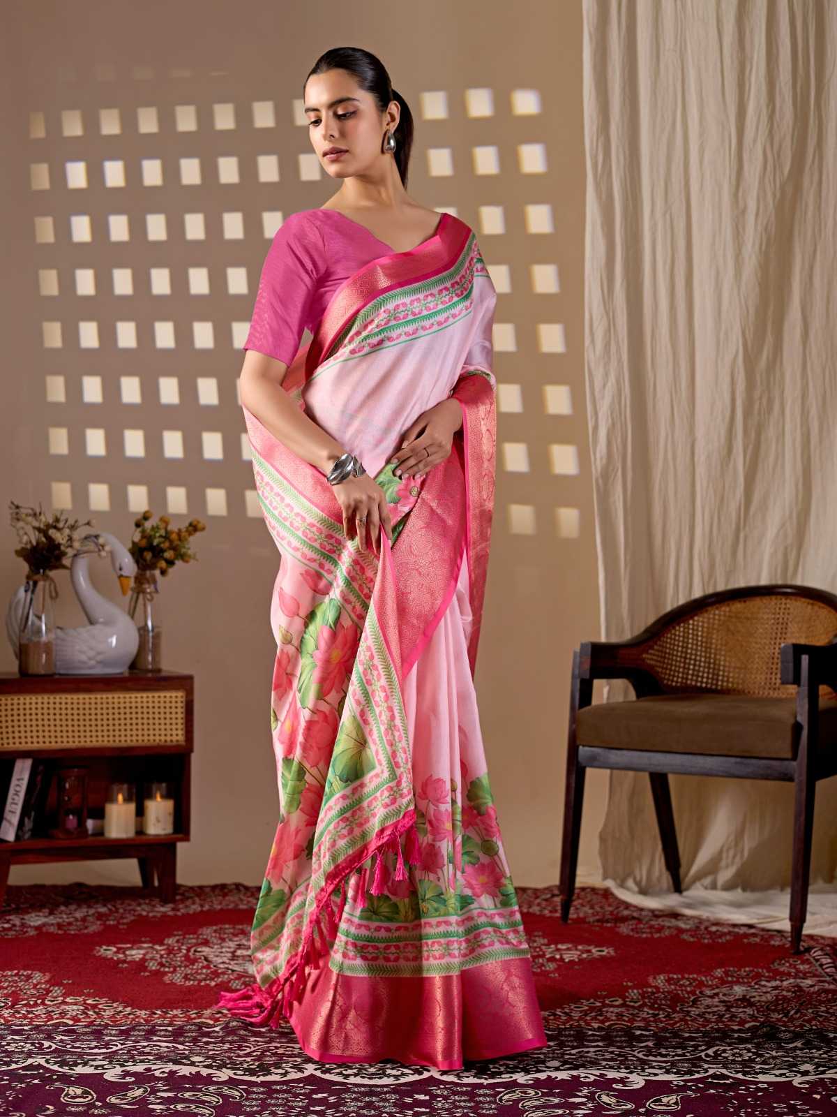 Lichi Silk Printed Saree