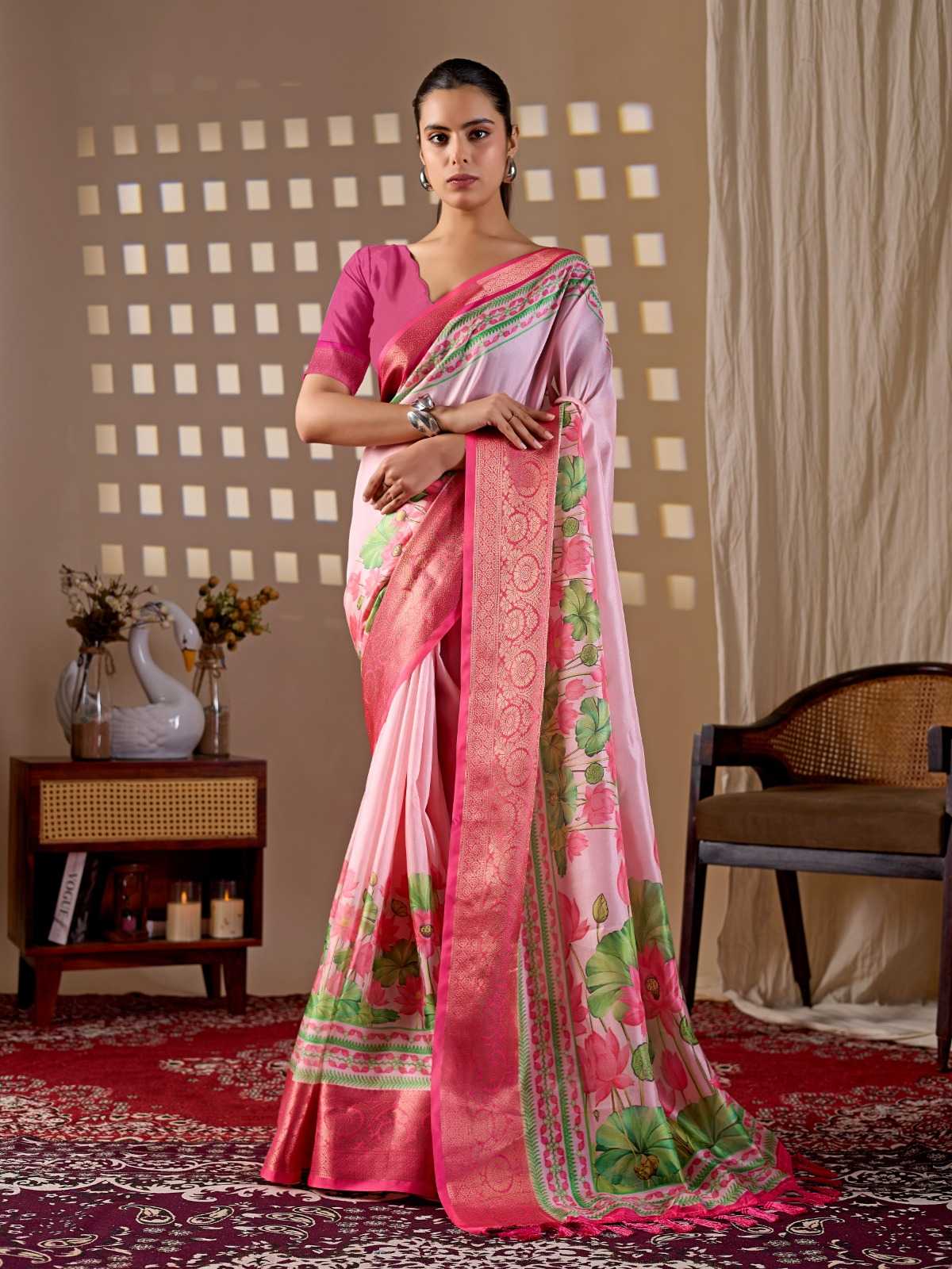 Lichi Silk Printed Saree