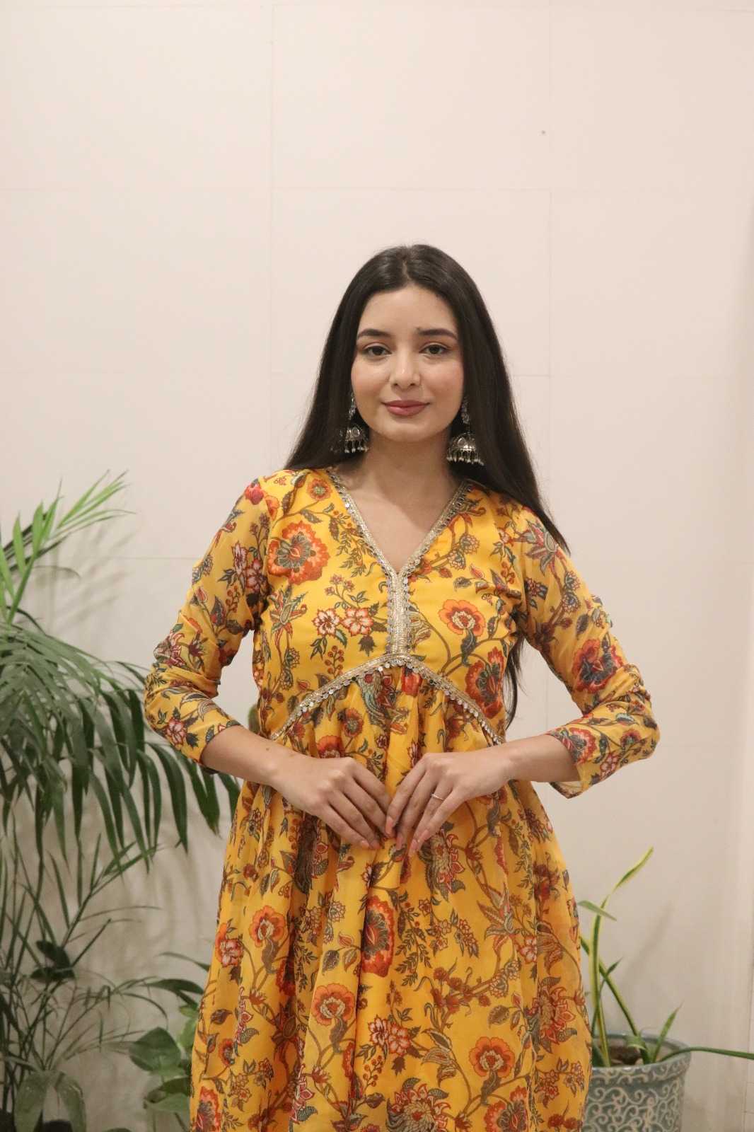 Organza Printed Kurti