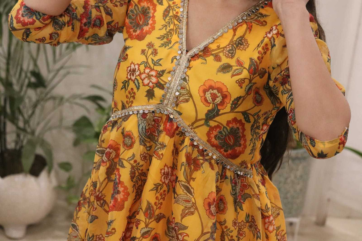 Organza Printed Kurti