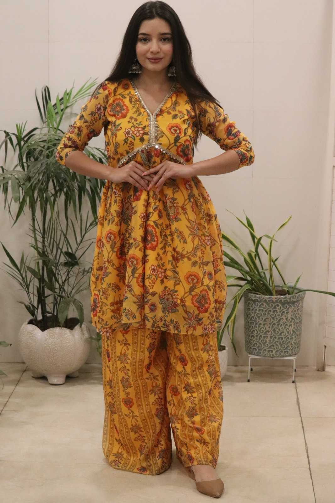 Organza Printed Kurti