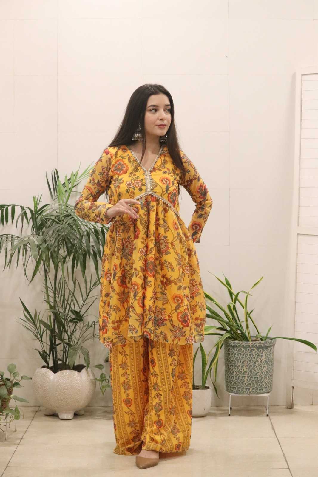 Organza Printed Kurti