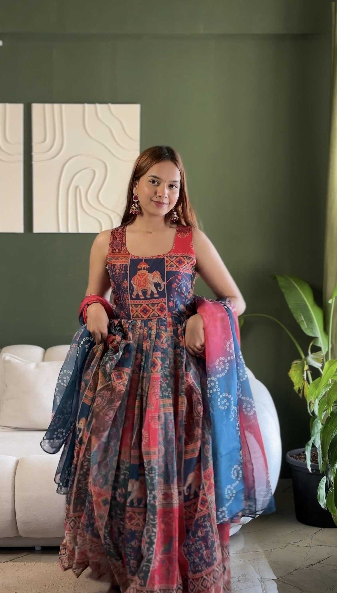 Organza Printed Gown