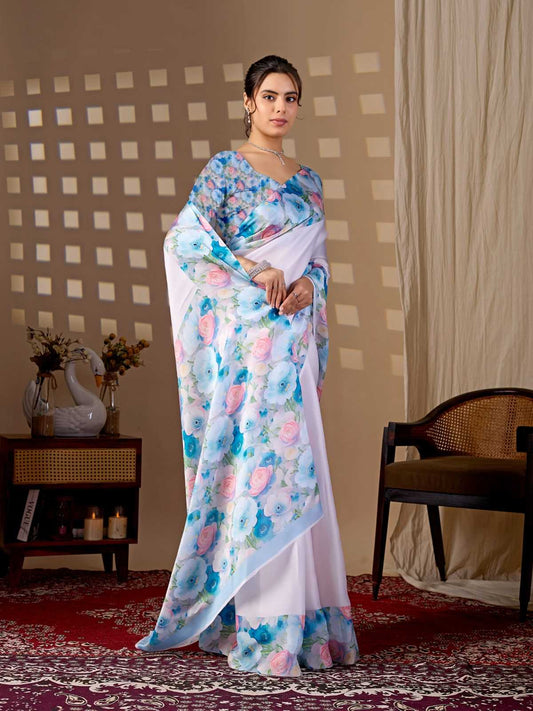 Georgette Printed Saree 2004