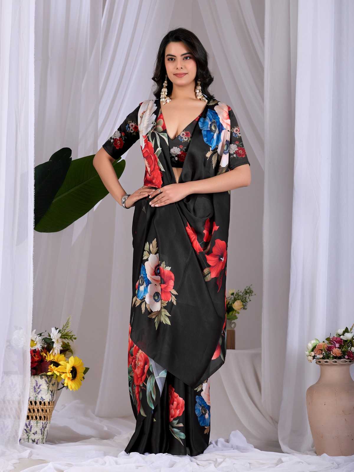 Satin Printed Saree 2007