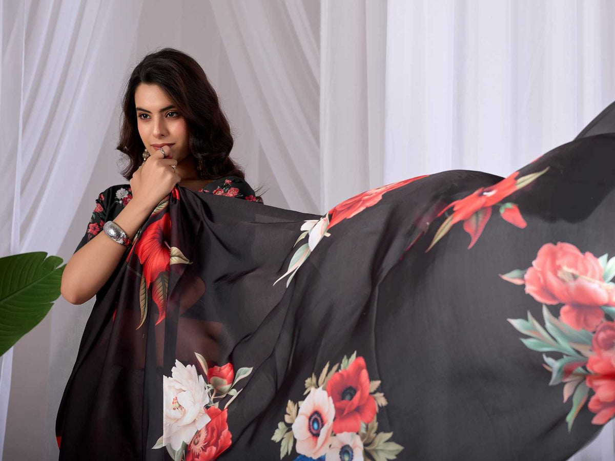 Satin Printed Saree 2007