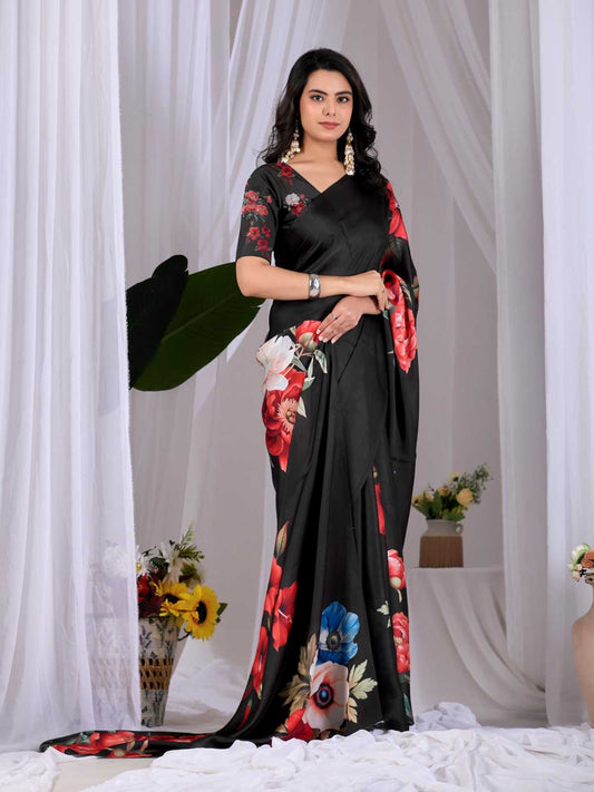 Satin Printed Saree 2007