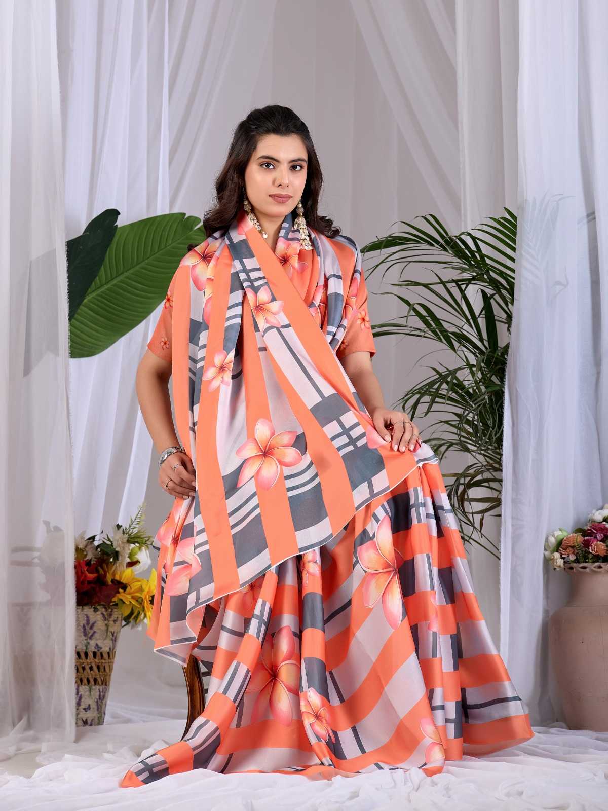 Satin Designer Saree 2017
