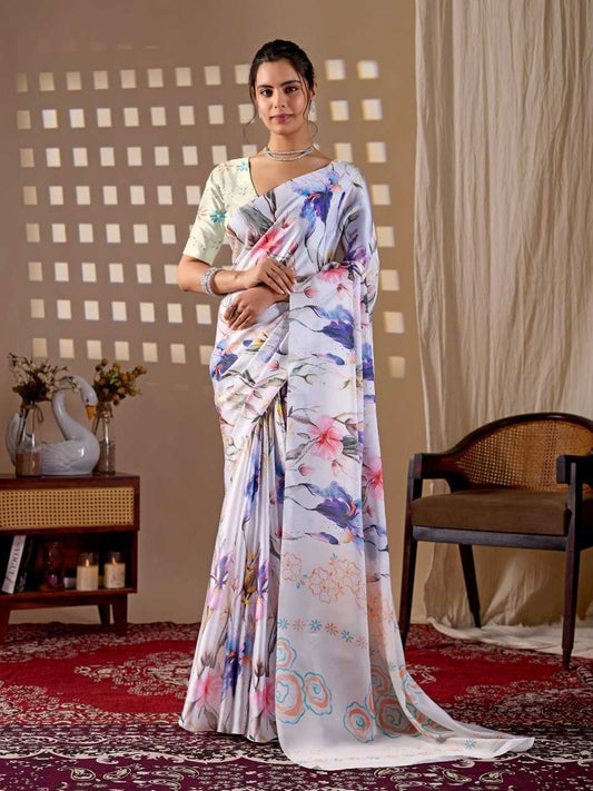 Satin Designer Saree