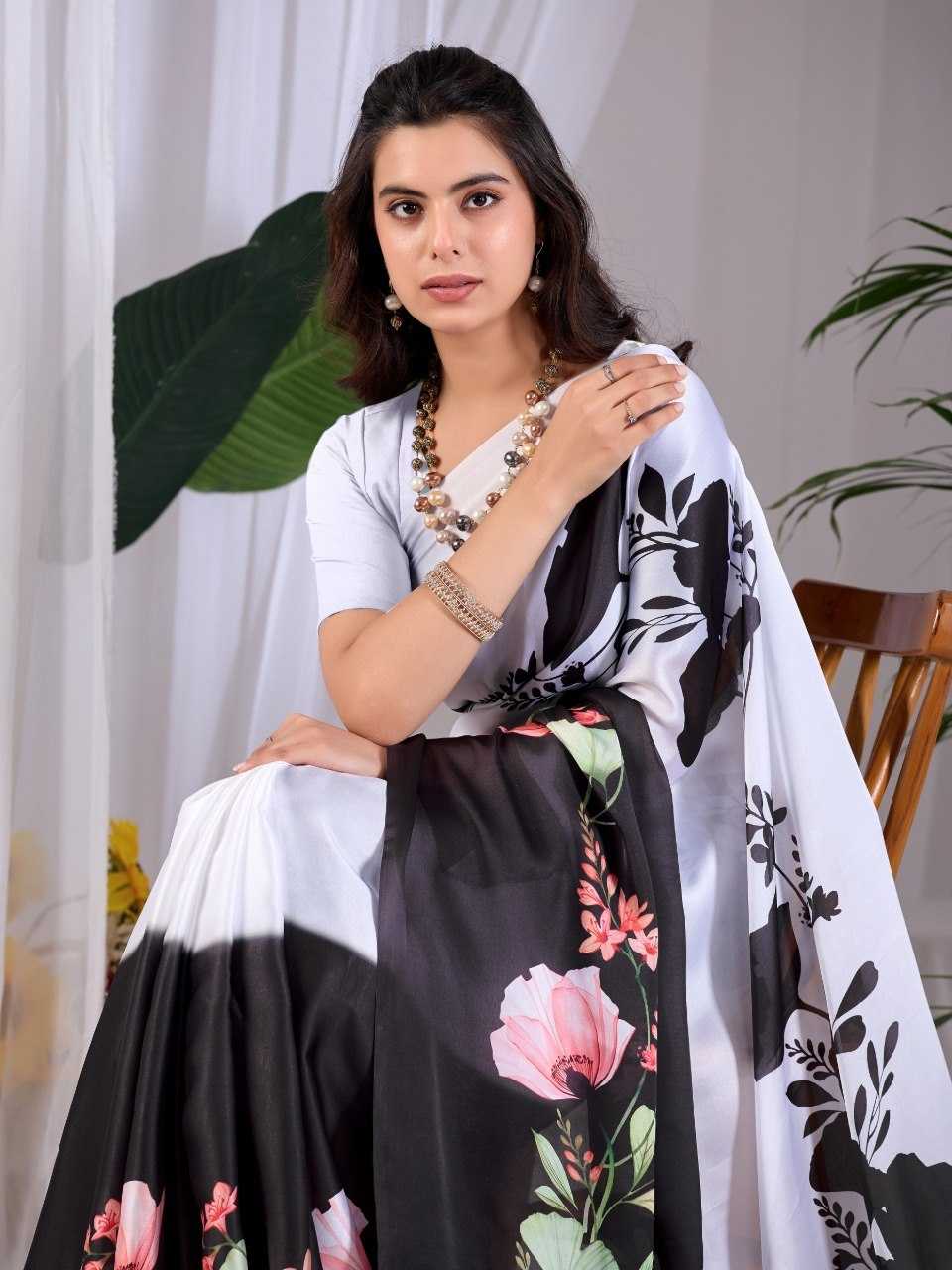 Satin Printed Saree