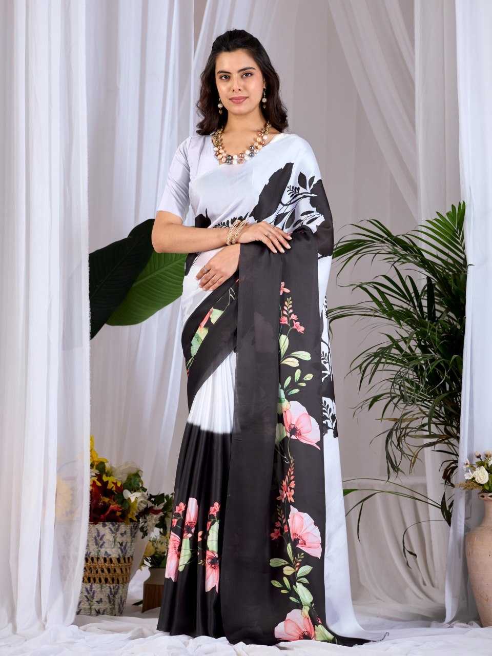 Satin Printed Saree