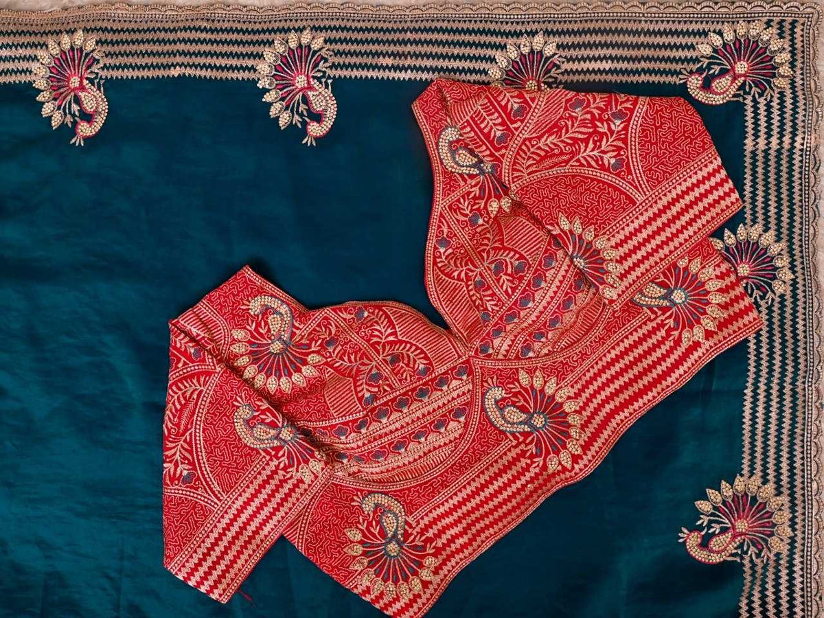 Satin Silk Soft Saree in Orange