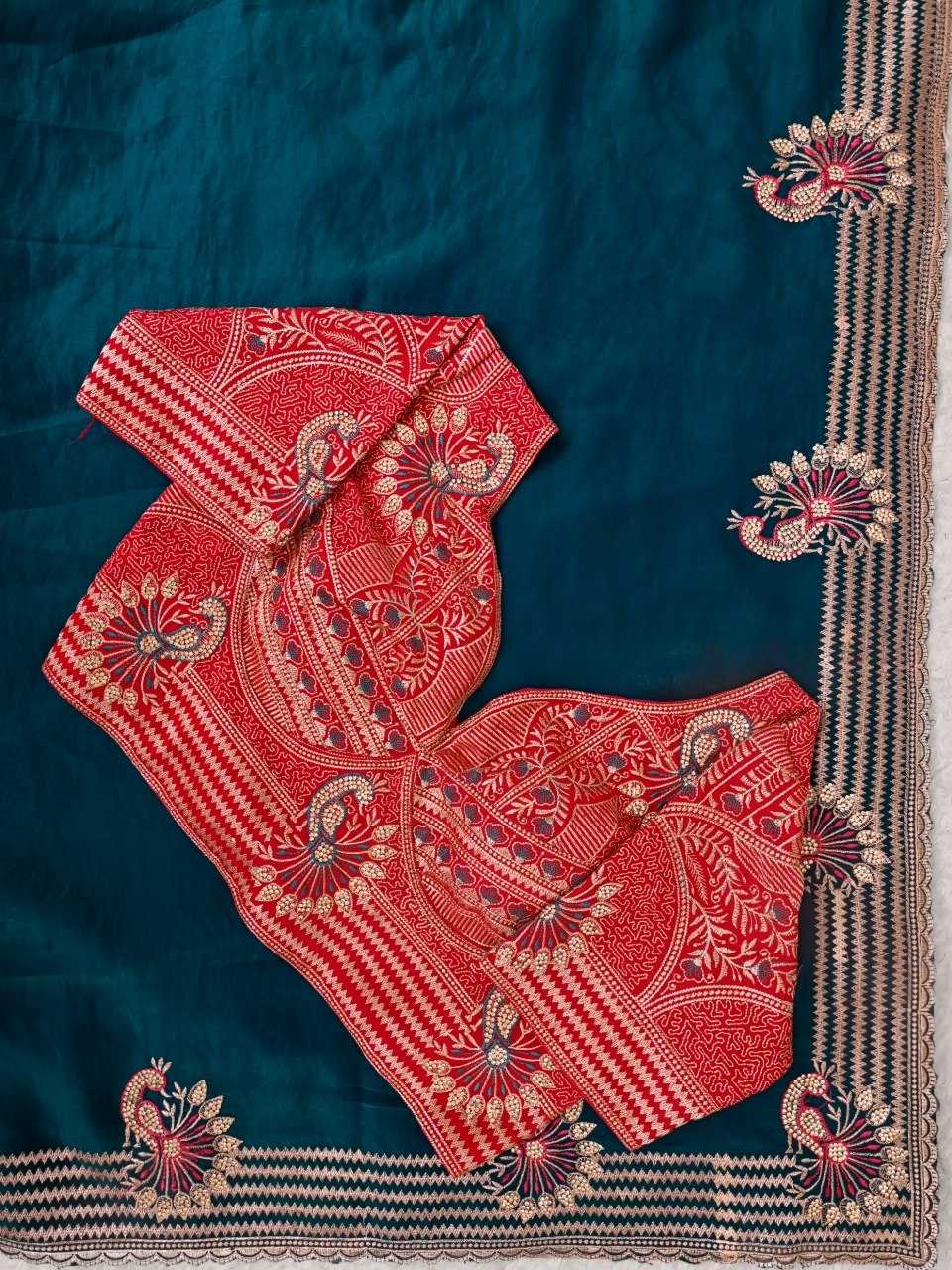 Satin Silk Soft Saree in Orange