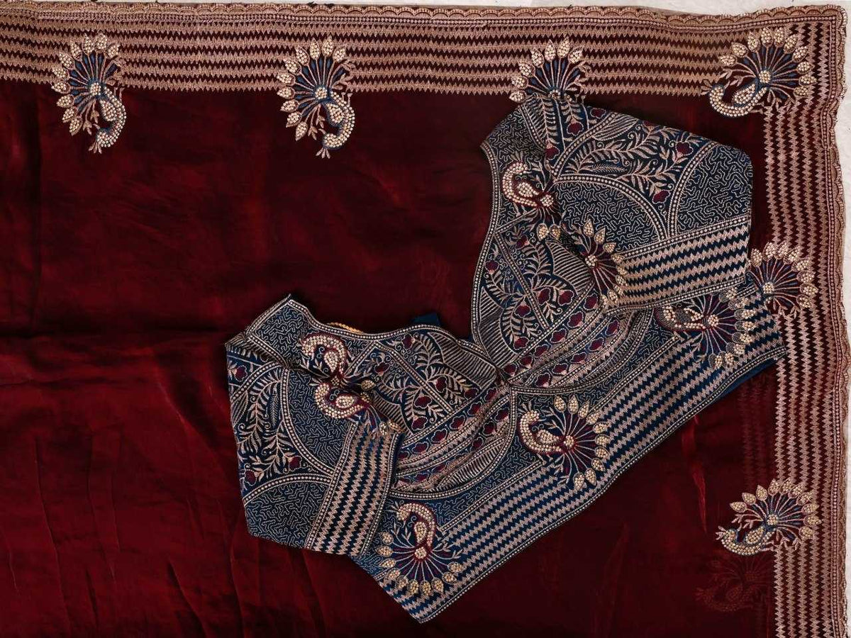 Satin Silk Soft Saree in Orange